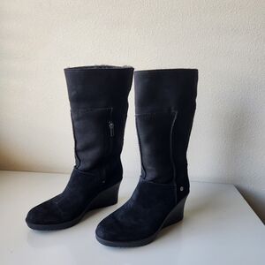 UGG Women's Black Fur-Lined Boots